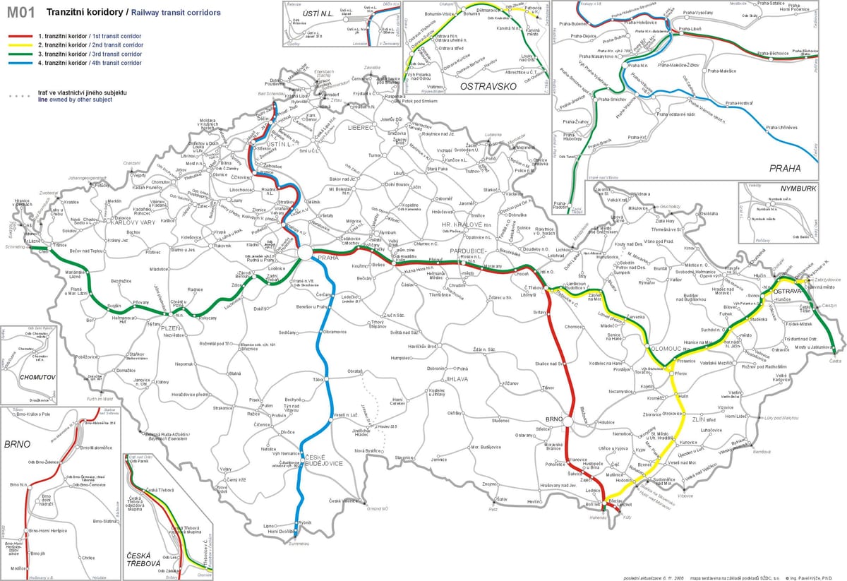Tsjechische republiek spoor kaart