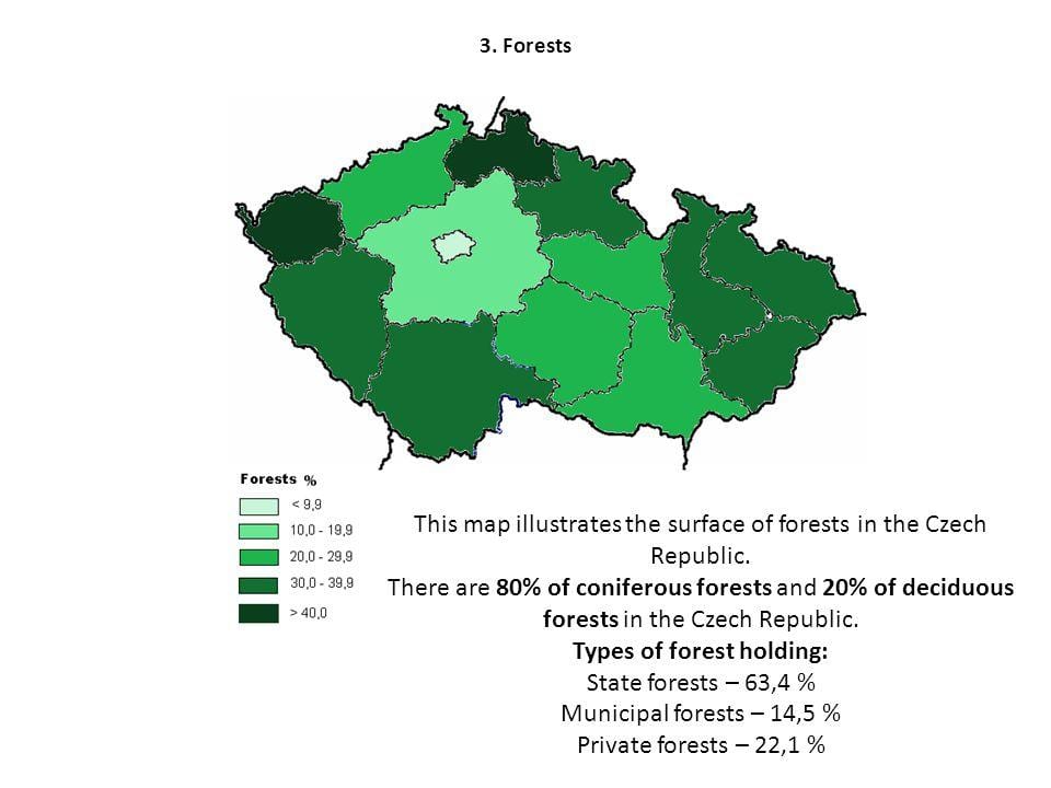 Tsjechië bossen kaart