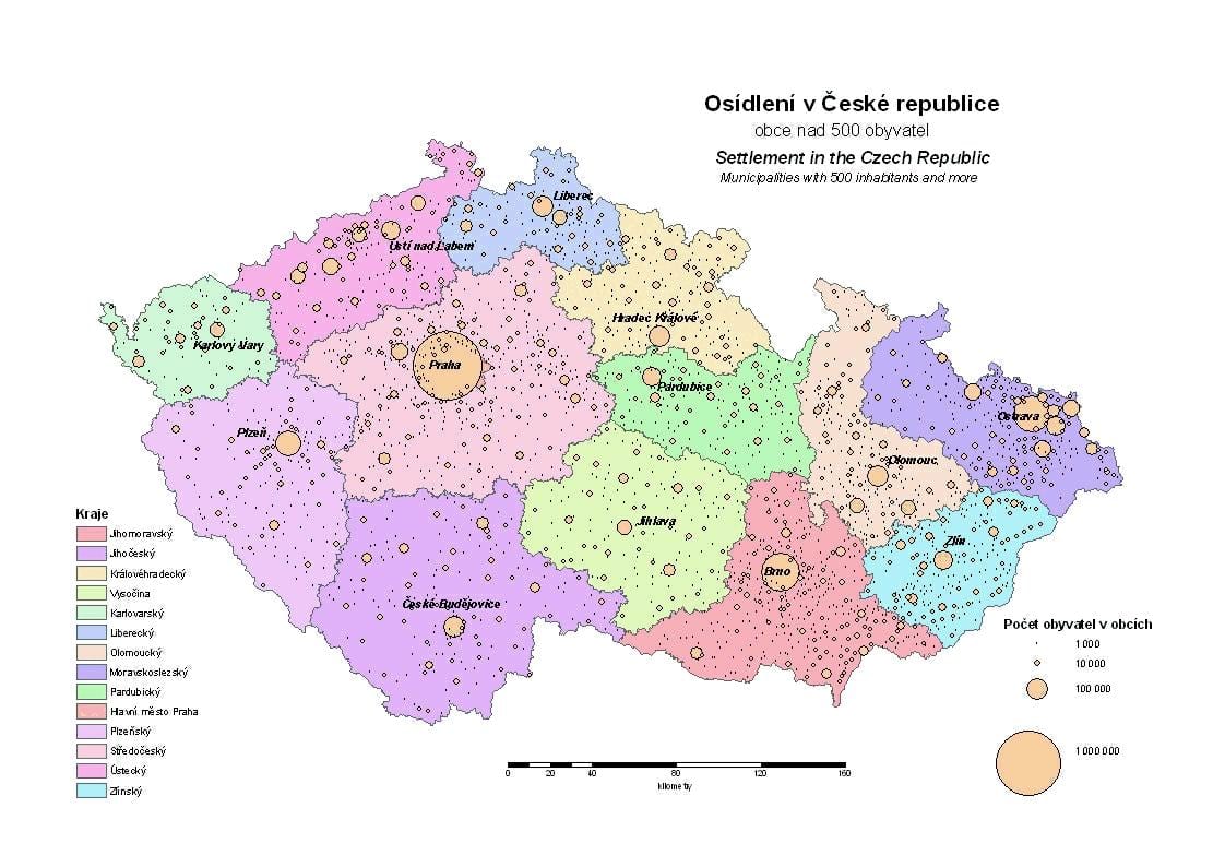 Tsjechië gemeenten kaart