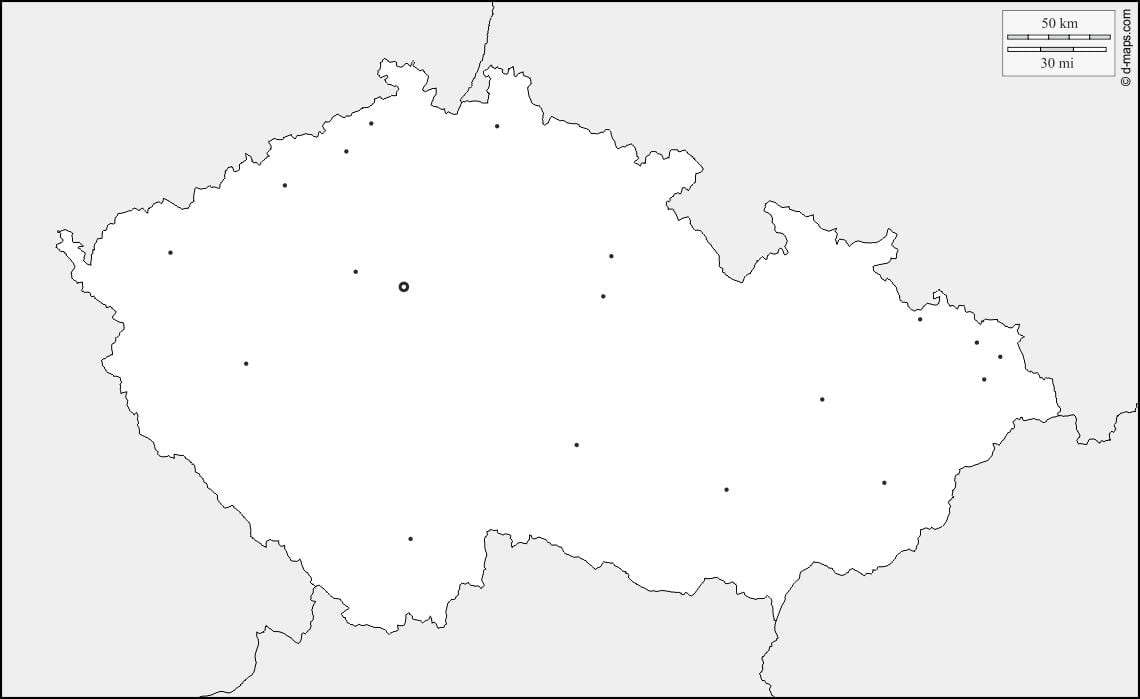 Tsjechië lege kaart