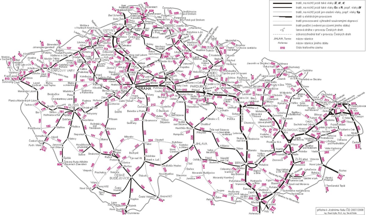 Tsjechië trein kaart