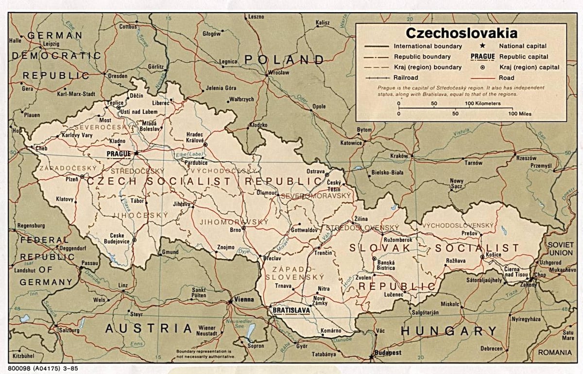 kaart van tsjecho-slowakije in 1918