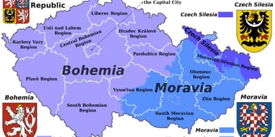 Kaart van Moravië-tsjechië