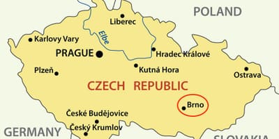 Kaart van brno, tsjechische republiek