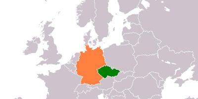 Kaart van tsjechië en Duitsland