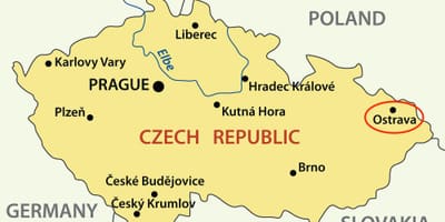 Kaart van Ostrava tsjechië