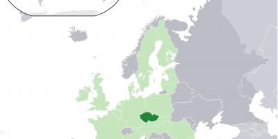 Kaart van Europa met de tsjechische republiek