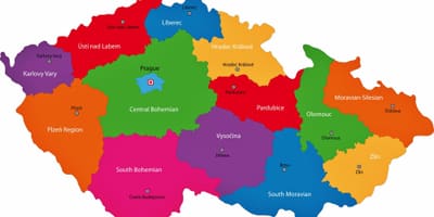 Tsjechië regio ' s in kaart