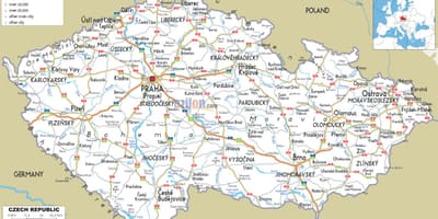 Tsjechië wegen kaart
