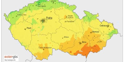 Tsjechië zon kaart