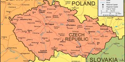 Kaart van tsjechië en omliggende landen